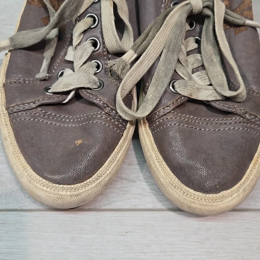 Frye Women Kira Low Top Leather sneakers shoes sz 9M